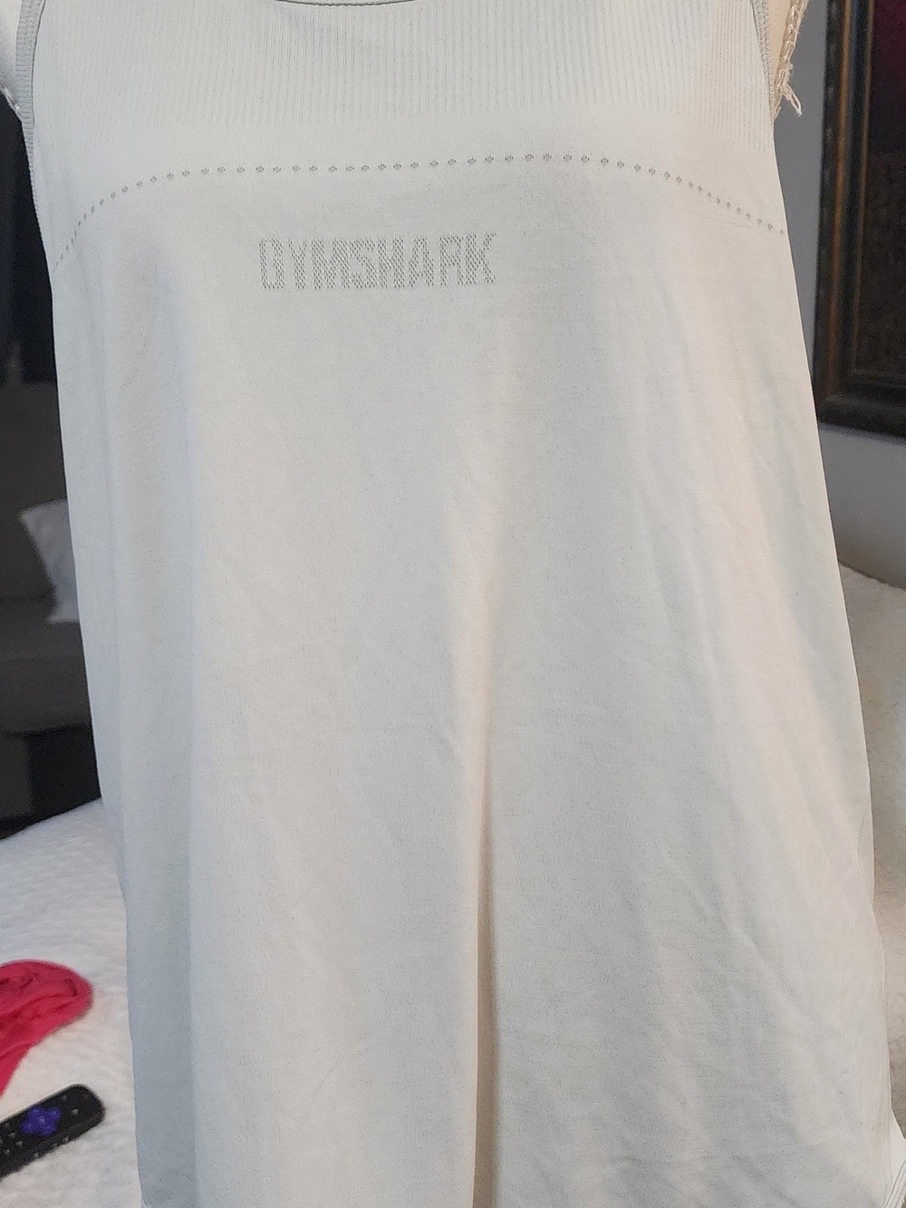 Gymshark White Logo Tank Sz SM - Picture 2 of 8
